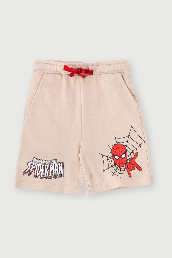 Pre-Boys Spiderman Comic Shorts - Stone