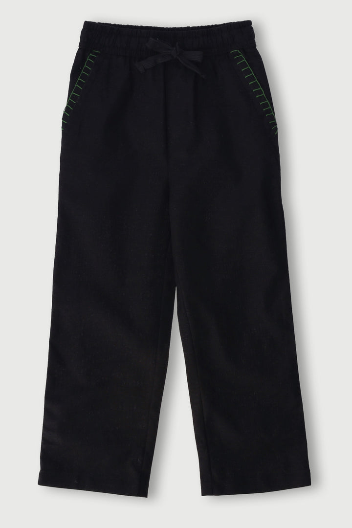 Pre Boys Linen Blend Pants - Black