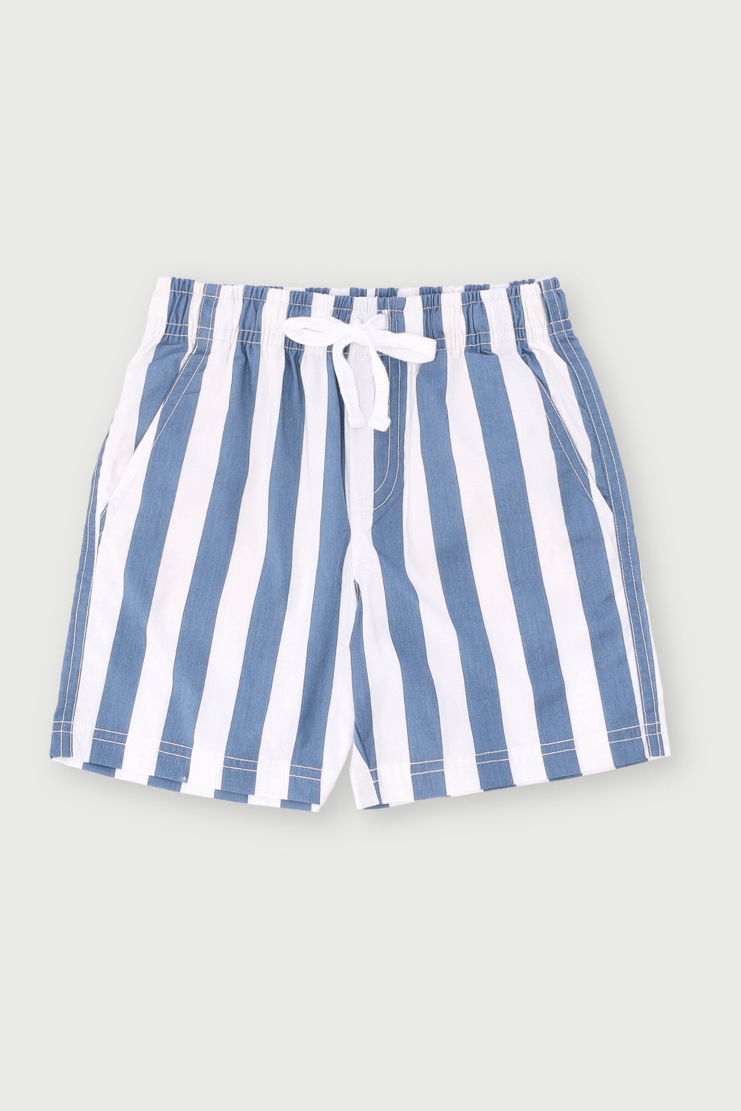 Pre-Boys Striped Woven Shorts - Blue
