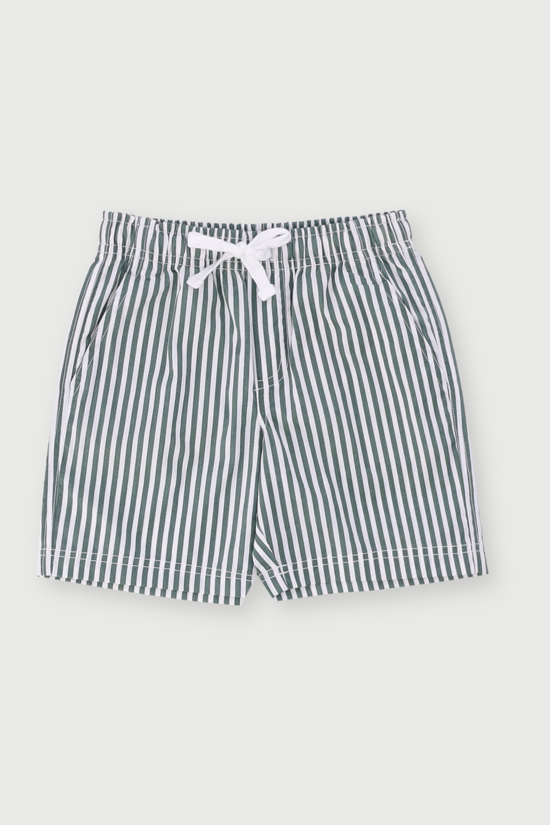 Pre-Boys Striped Woven Shorts - Green