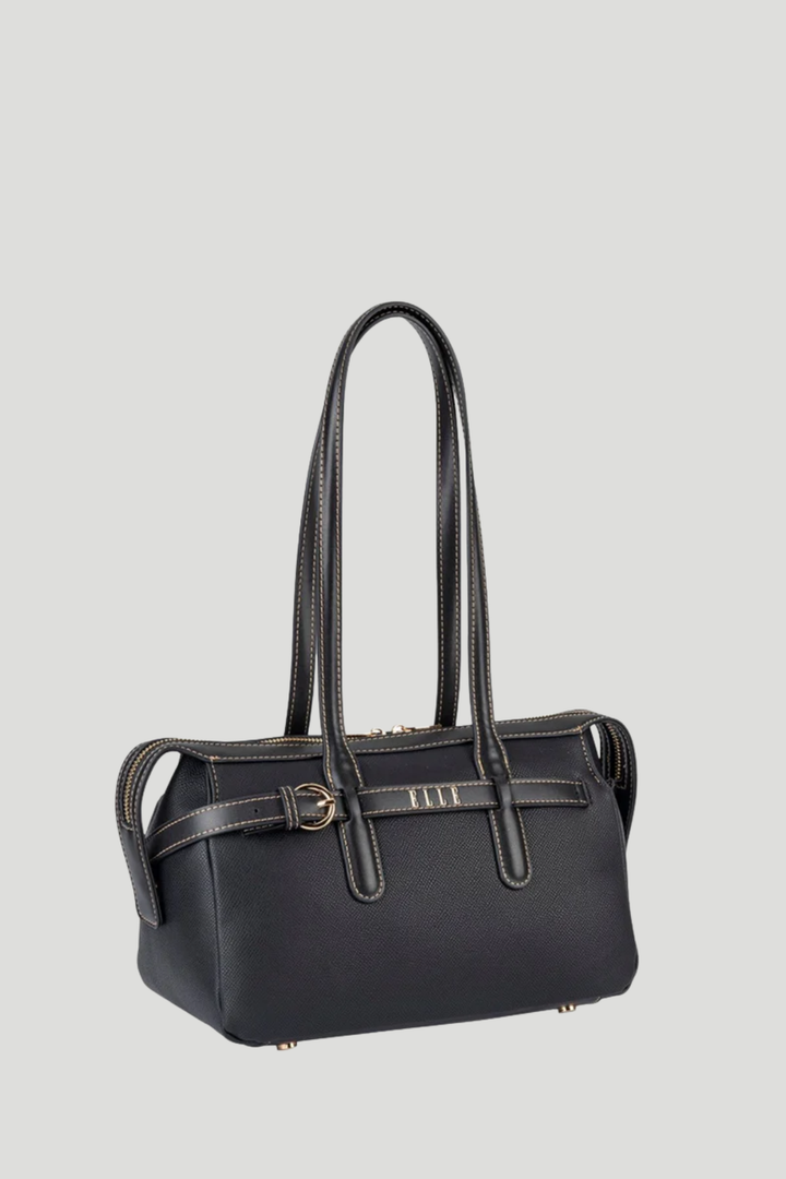 Belt Buckle Boston Bag - Black