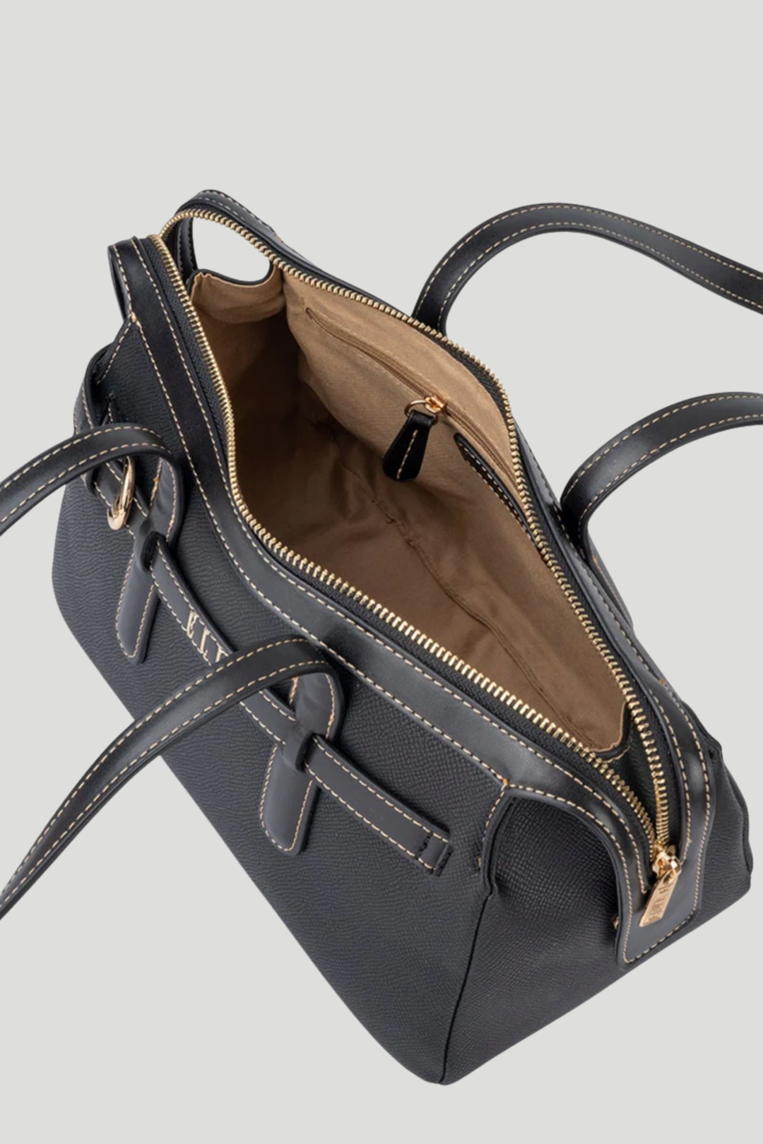 Belt Buckle Boston Bag - Black