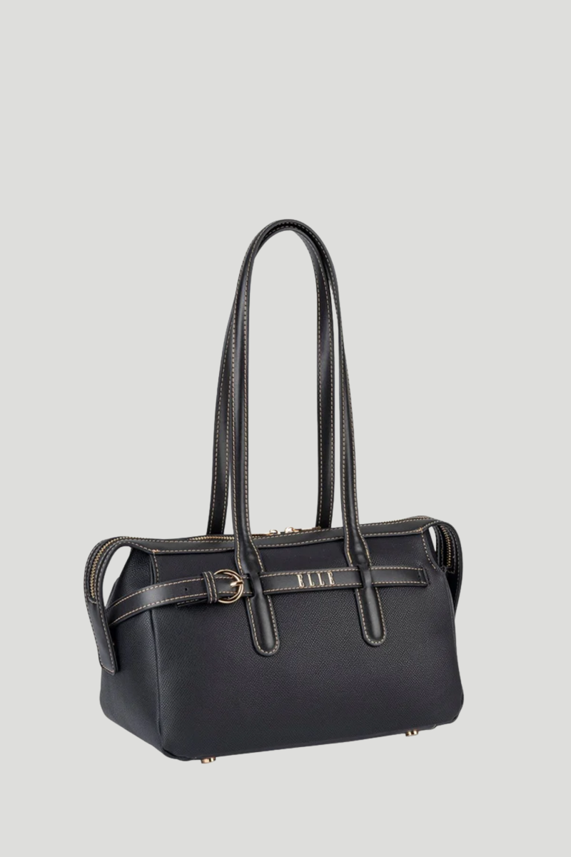 Belt Buckle Boston Bag - Black