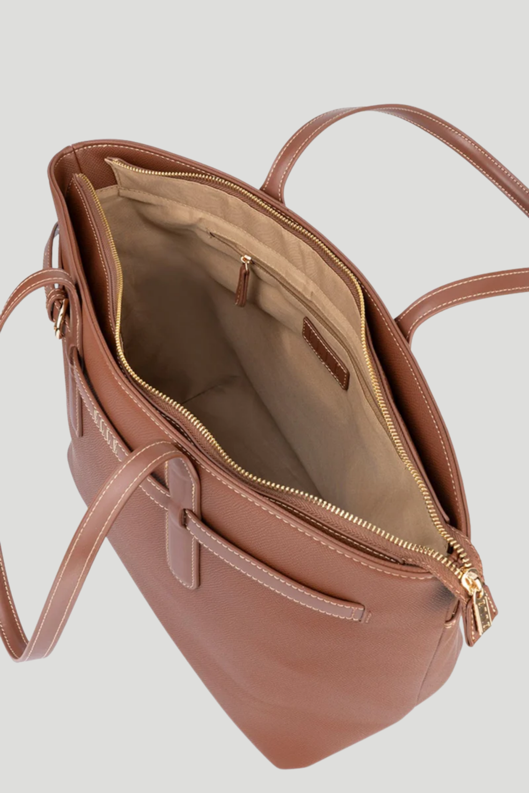 Belt Buckle Tote Bag - Brown