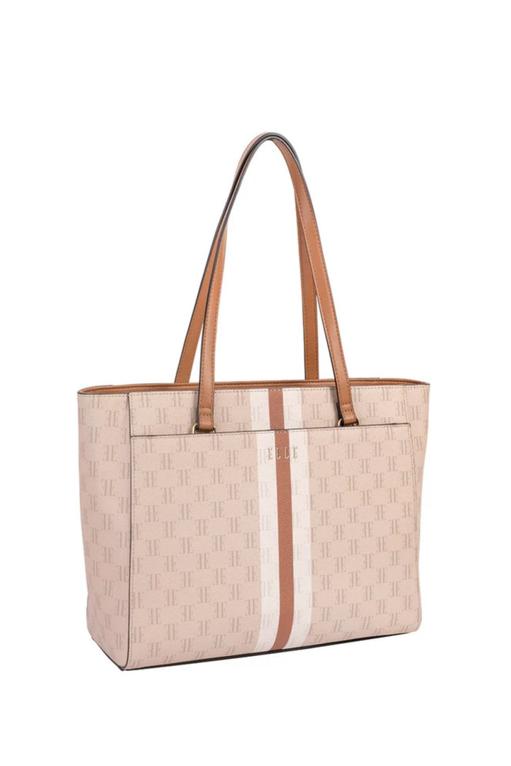 Monogram Tote Bag - Tan