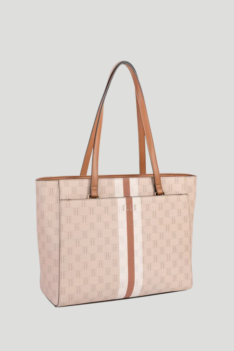 Monogram Tote Bag - Tan