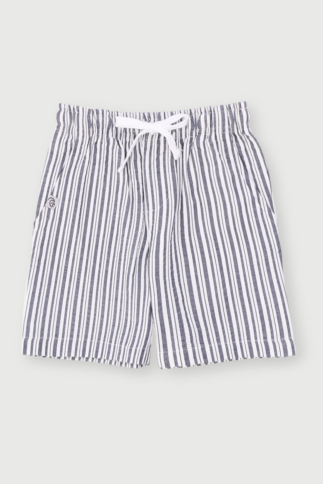 Pre-Boys Seersucker Striped Shorts - Navy