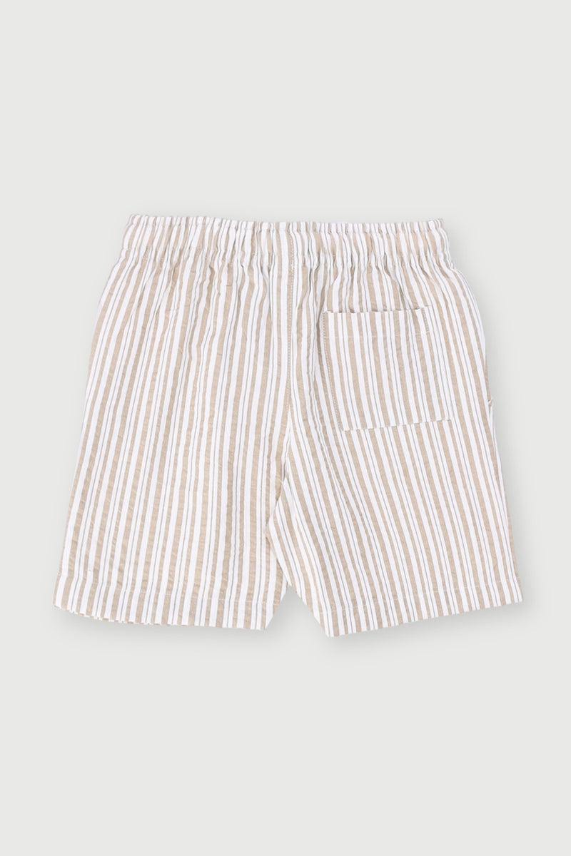 Pre-Boys Seersucker Striped Short - Stone