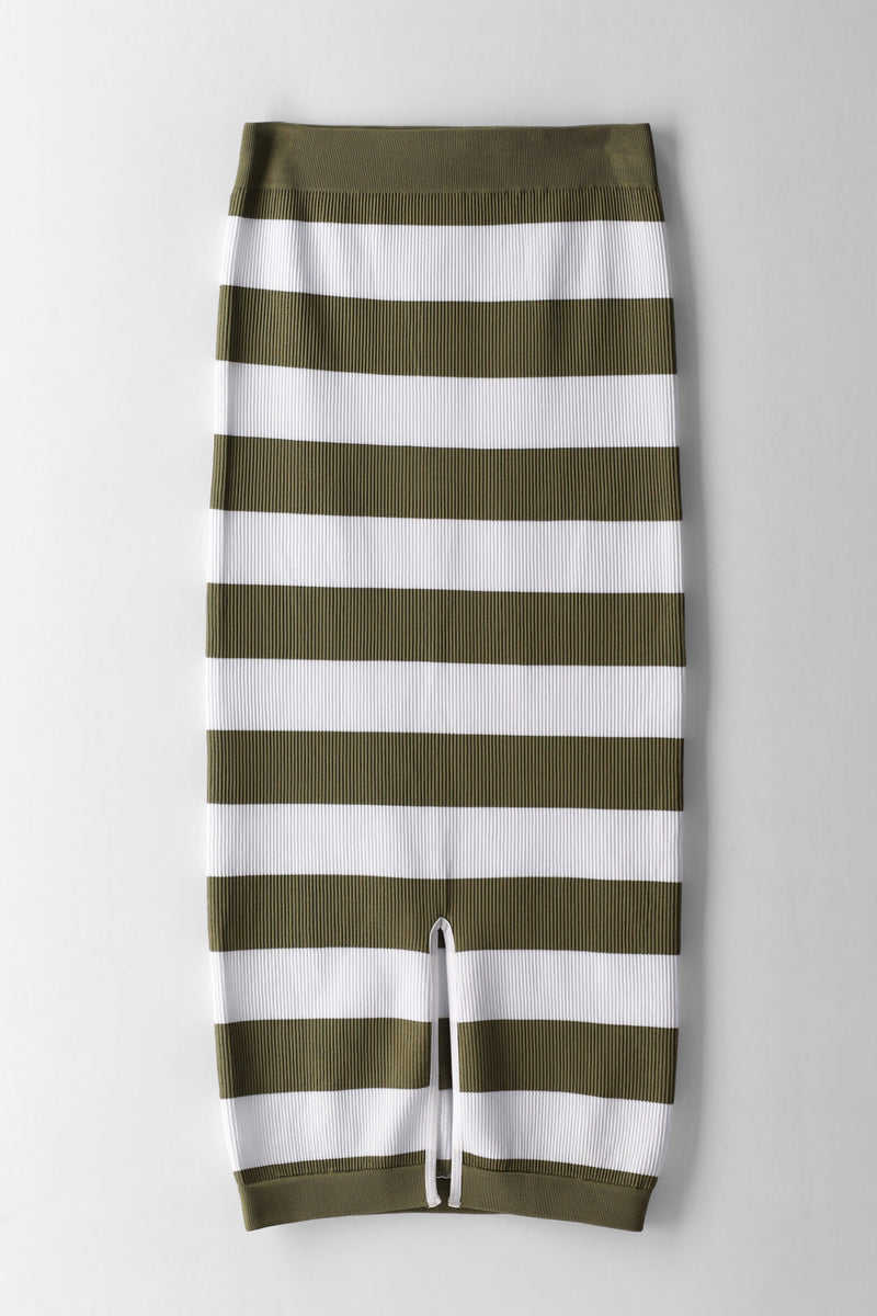 Girls 3 Tone Stripe Seamless Midi Skirt - Multi