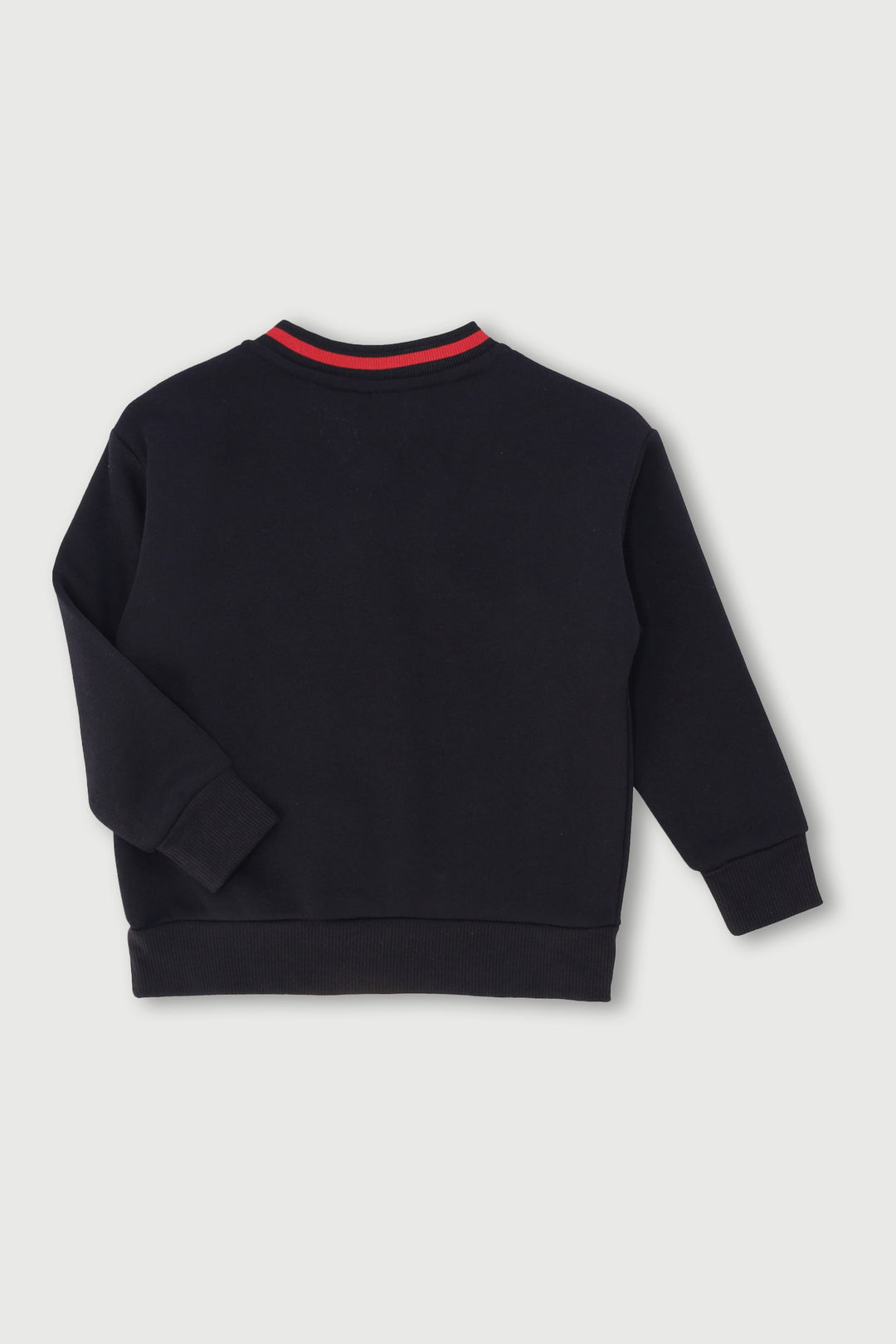 Pre-Boys Sports Brushed Fleece Jacquard Crew Top - Black