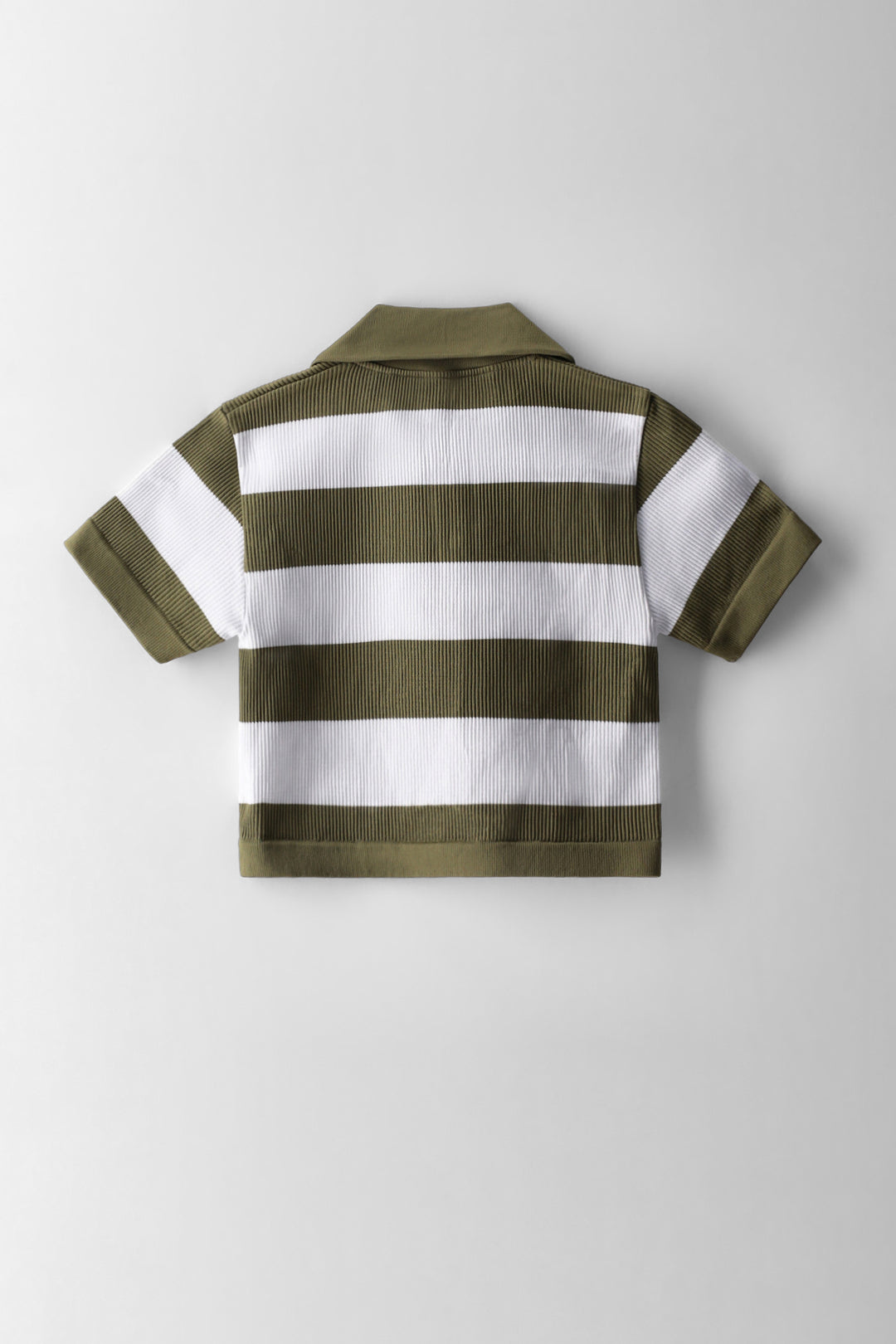 Girls 3 Tone Stripe Seamless J-Collar Top - Multi