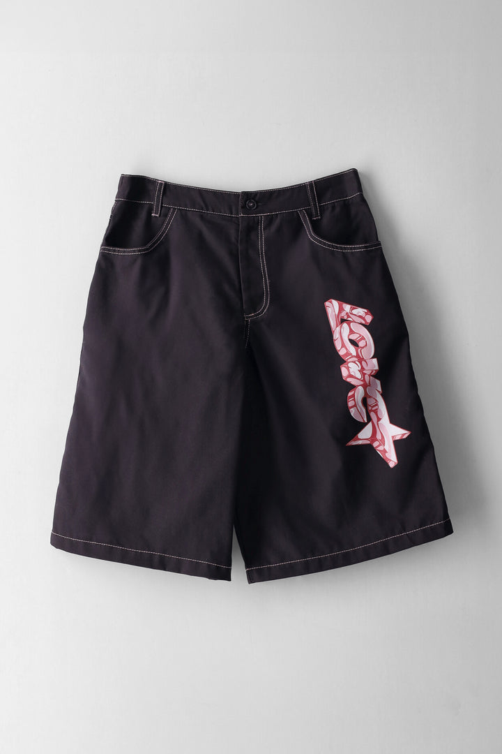 Girls Charcoal Twill Jort - Charcoal