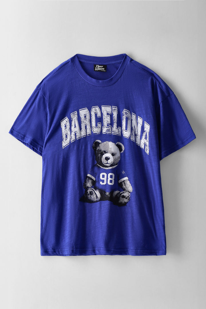 Girls Barcelona Oversized Tee - Blue