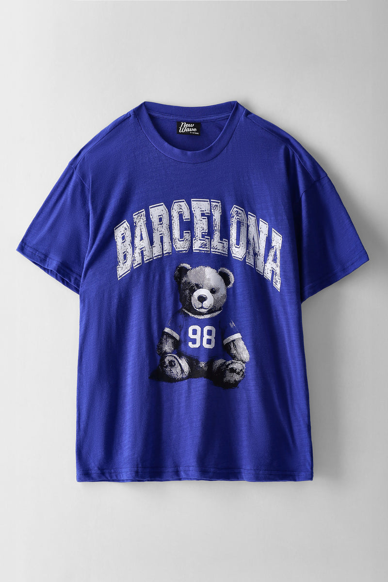 Girls Barcelona Oversized Tee - Blue