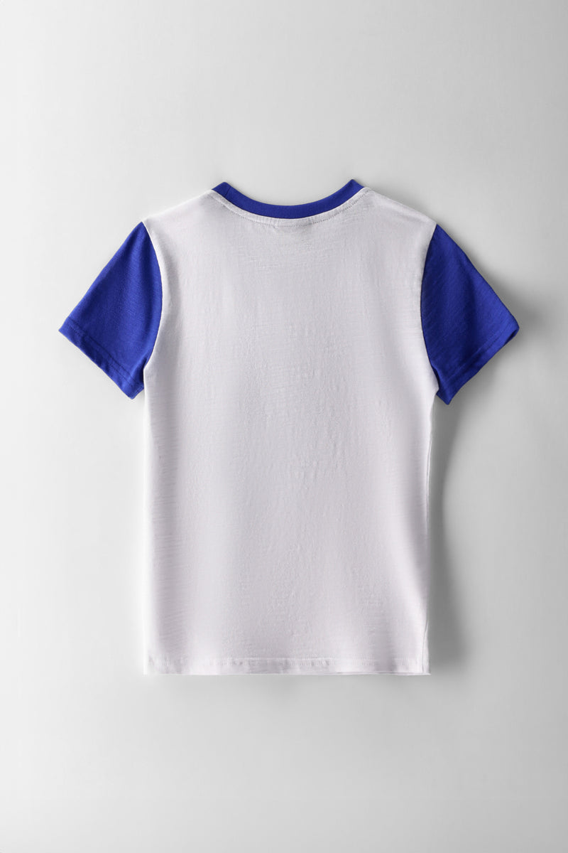 Girls 2Tone County Fitted Tee - White/Blue