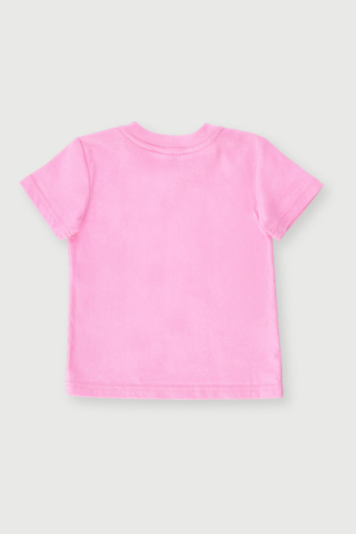 Baby Girls Rainbow "Have Fun" Slogan Tee - Pink