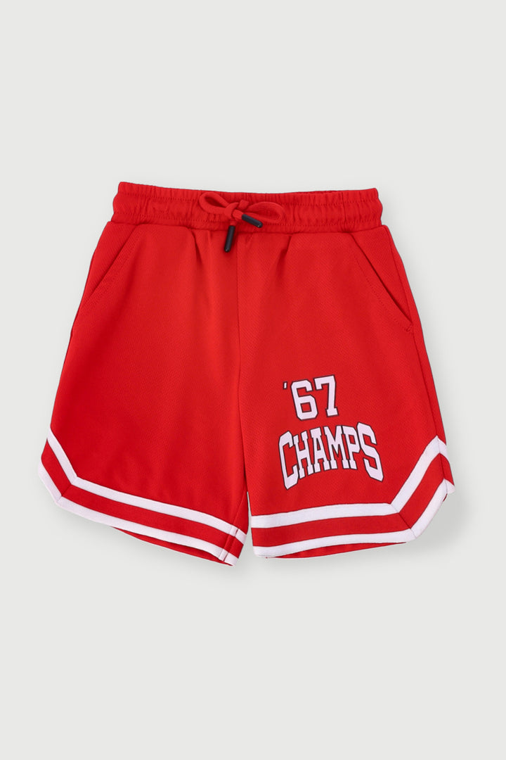 Pre-Boys Sports Mesh Shorts - Red