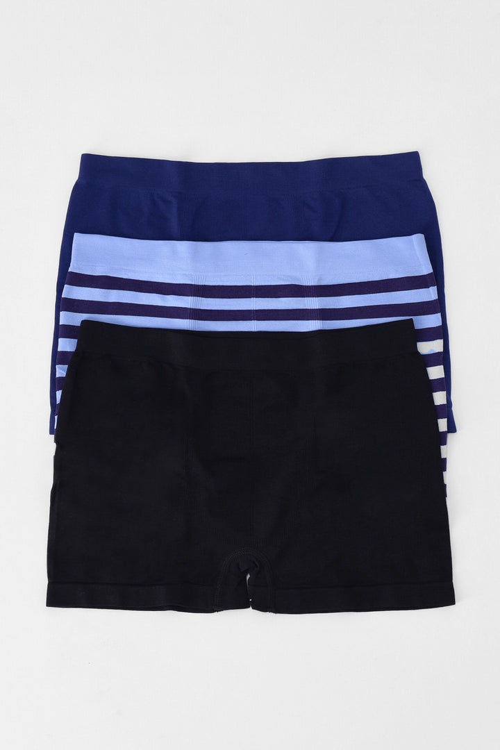 Boys 3 Pack Spring Seamless Boxers - Blue