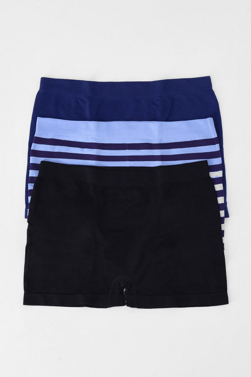 Boys 3 Pack Spring Seamless Boxers - Blue