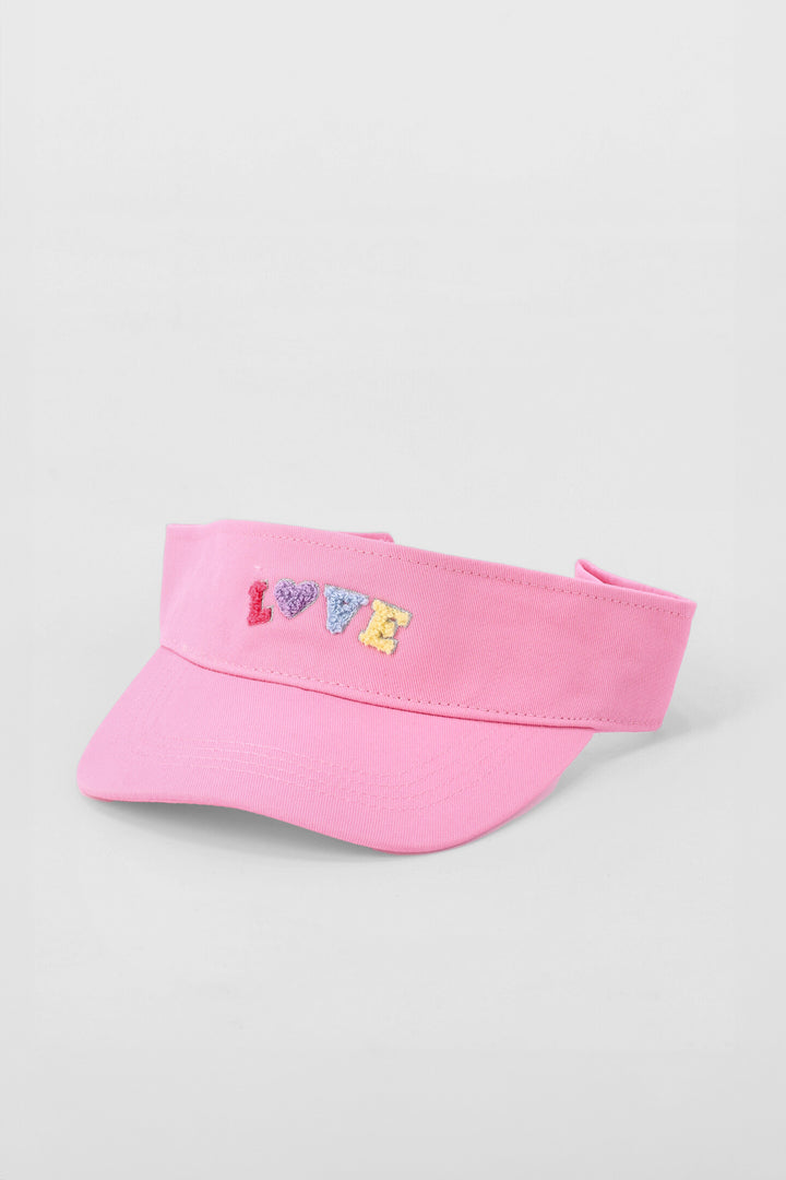 Pre-Girls Love Applique Visor - Multi