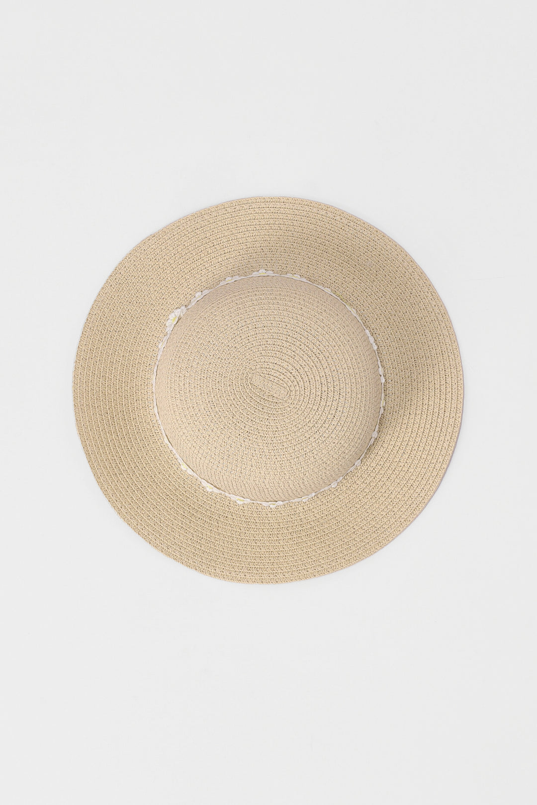 Girls Flowers Sun Hat - Nude