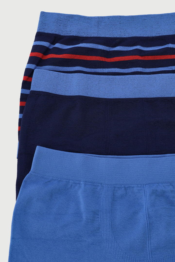 Pre-Boys 3 Pack Summer Seamless Boxers - Blue
