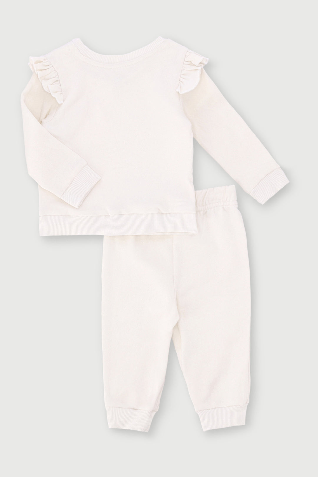 Baby Girls 3D Flower Tracksuit - Cream