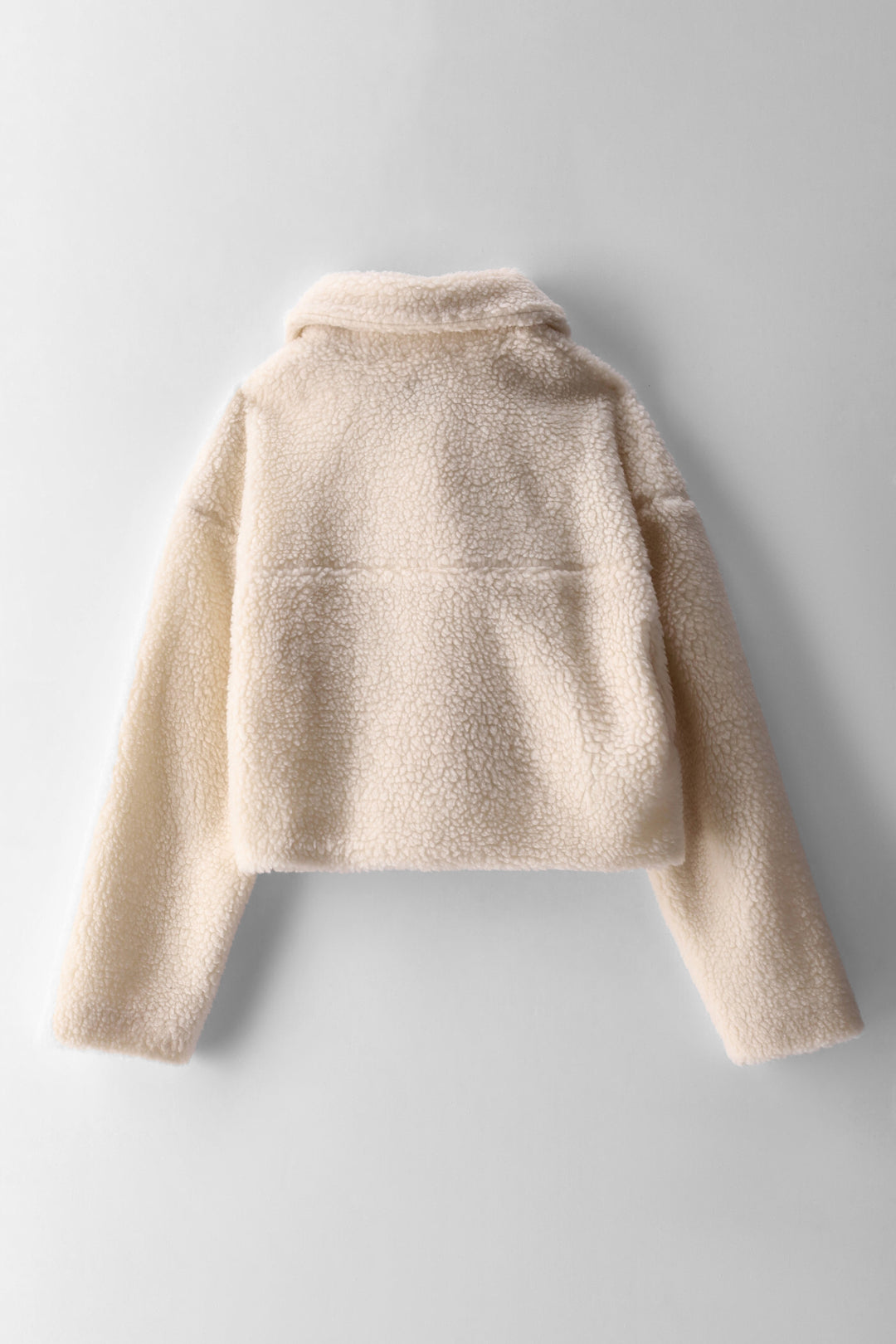 Girls Sherpa Cropped Jacket - Cream