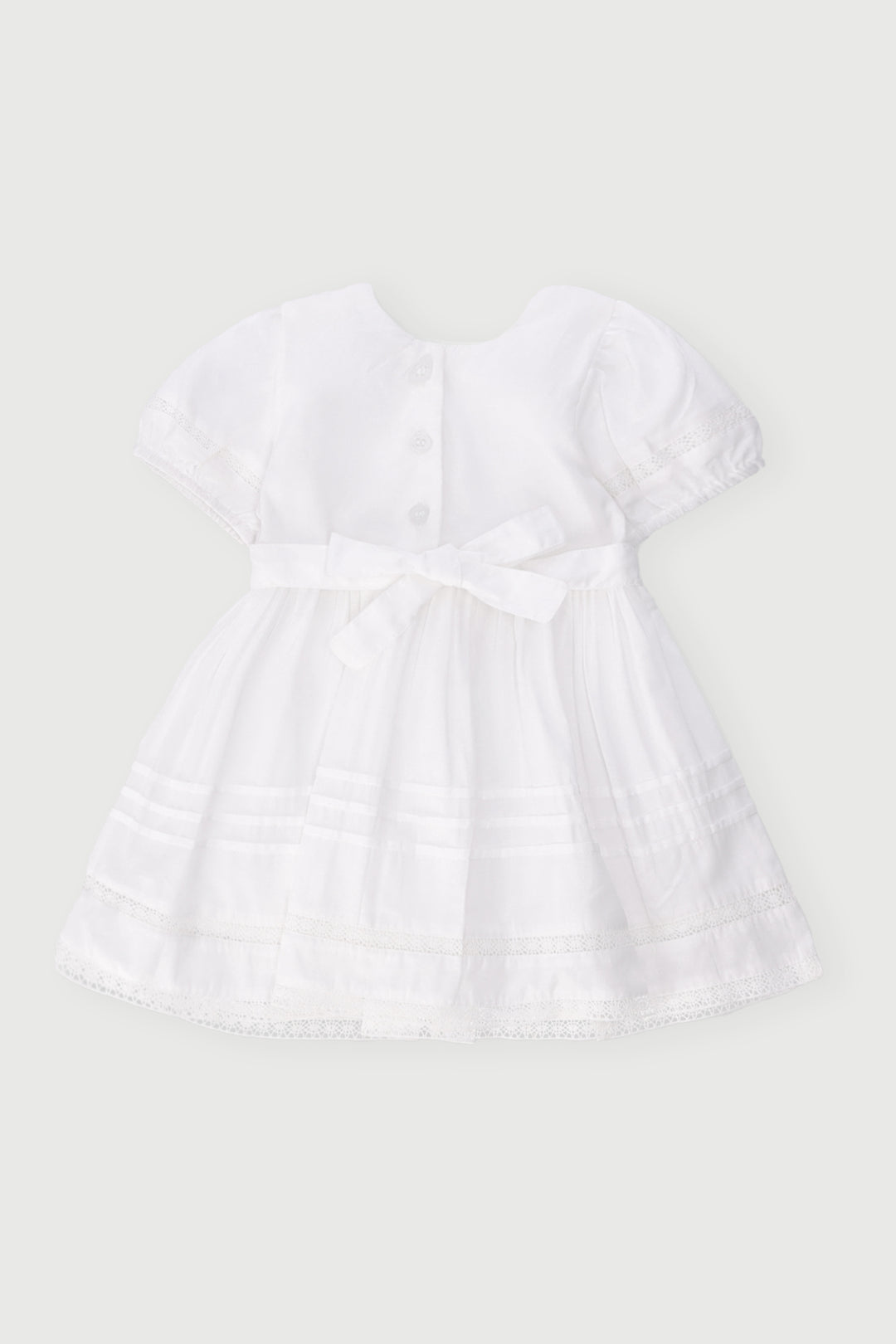 Keedo Baby Girls Collared Embroidery Dress - White