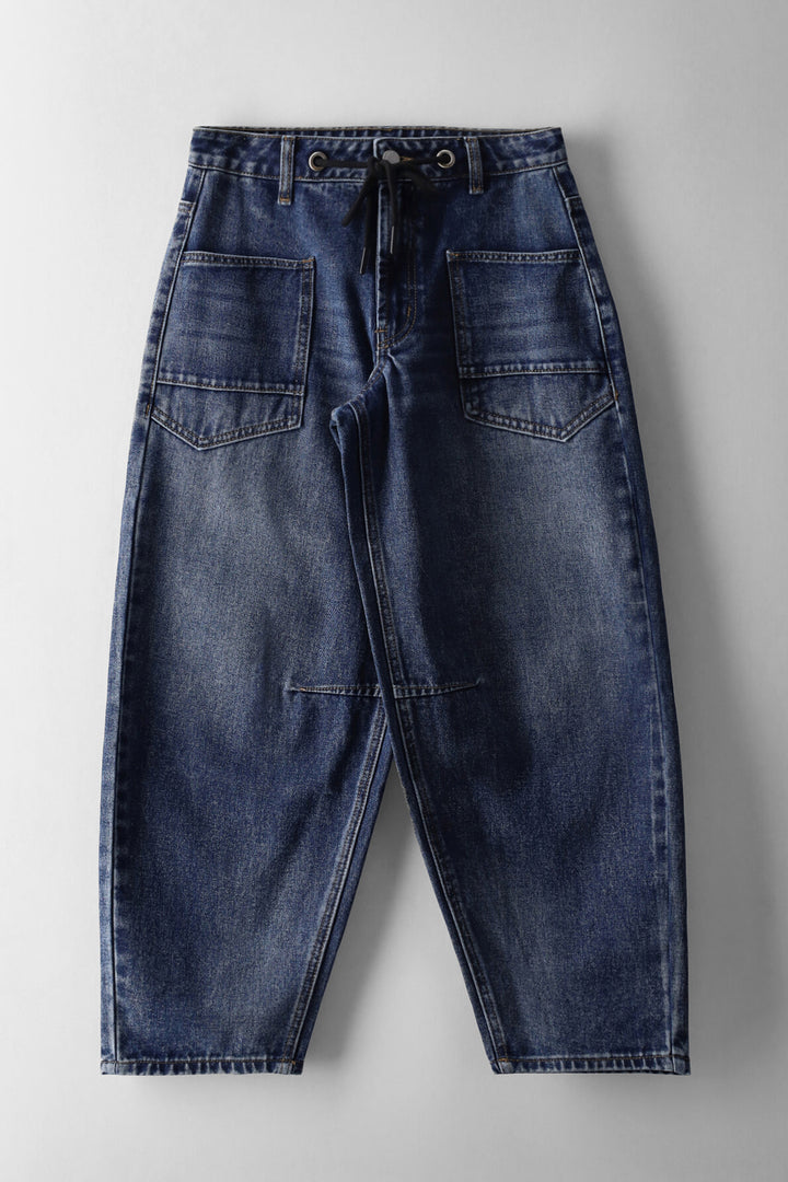 Girls Eyelet Cargo Denim - Blue