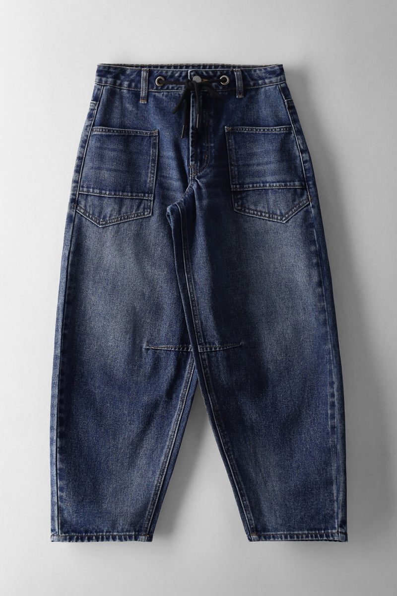 Girls Eyelet Cargo Denim - Blue