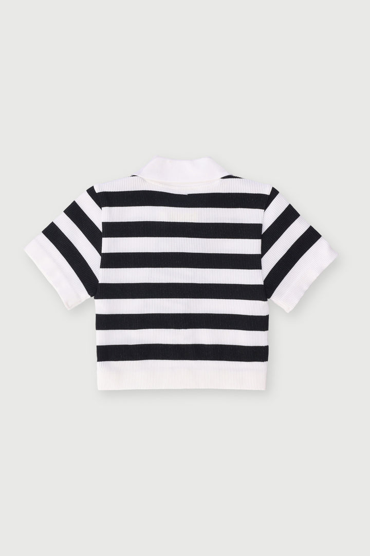 Pre-Girls Seamless Golfer - Black/White