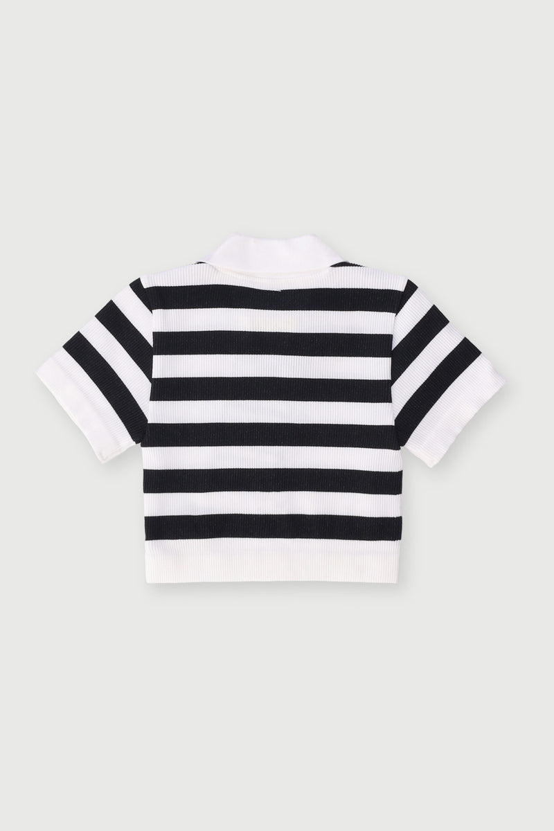 Pre-Girls Seamless Golfer - Black/White