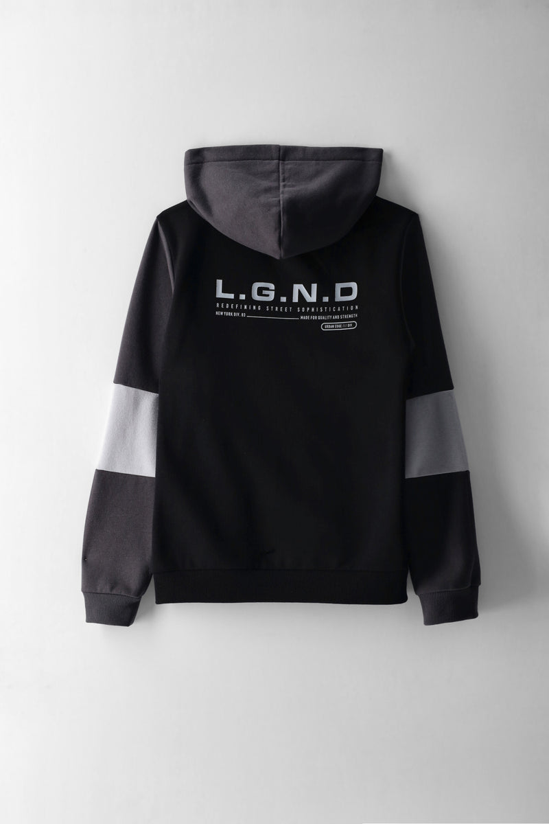 Boys Back Print Hoody - Black