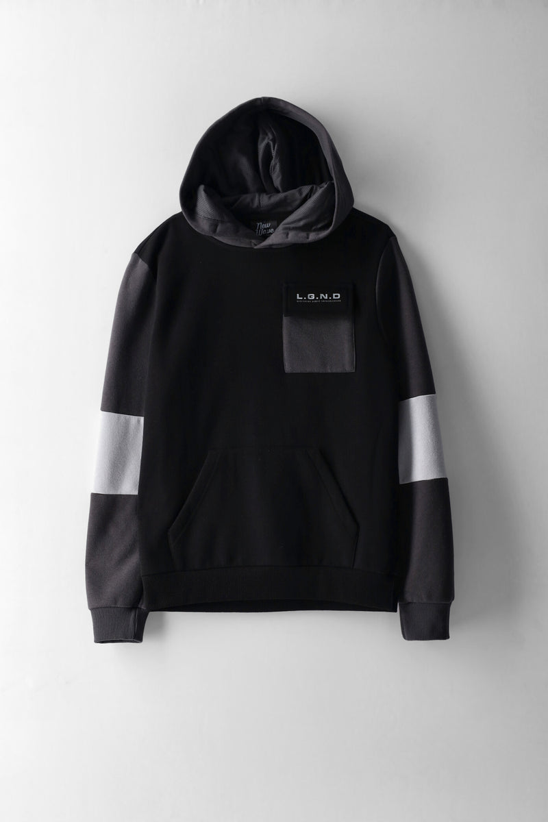 Boys Back Print Hoody - Black