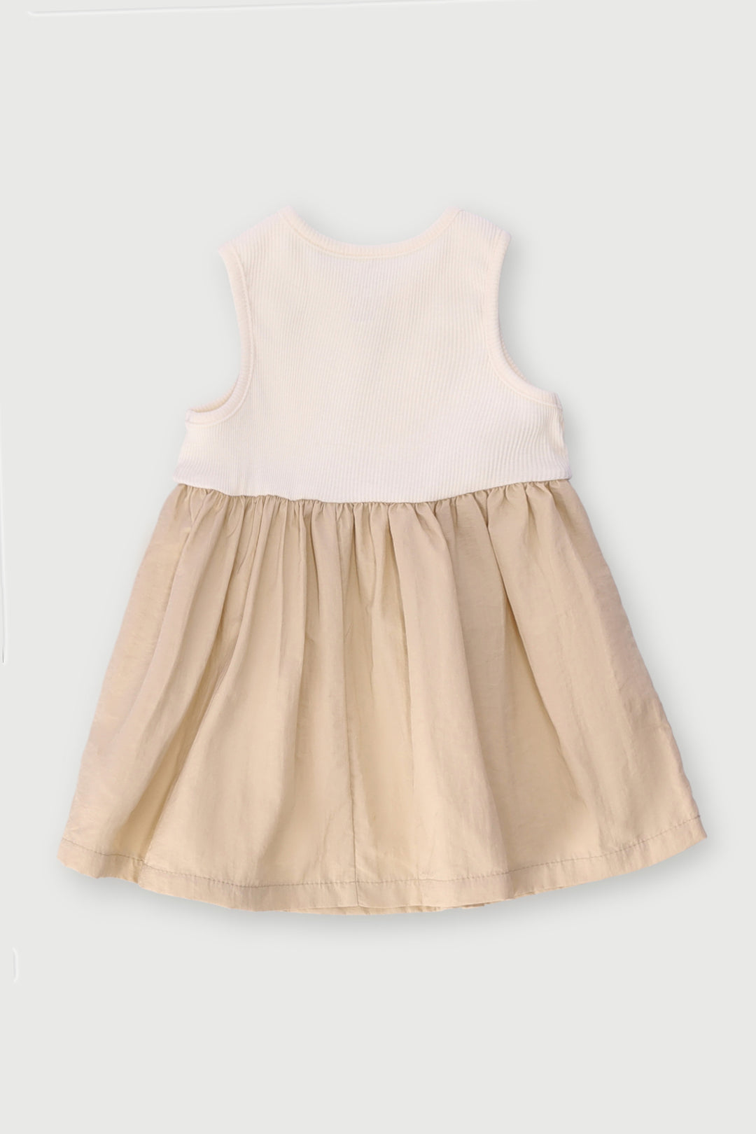 Baby Girls Parachute Combo Dress - Cream