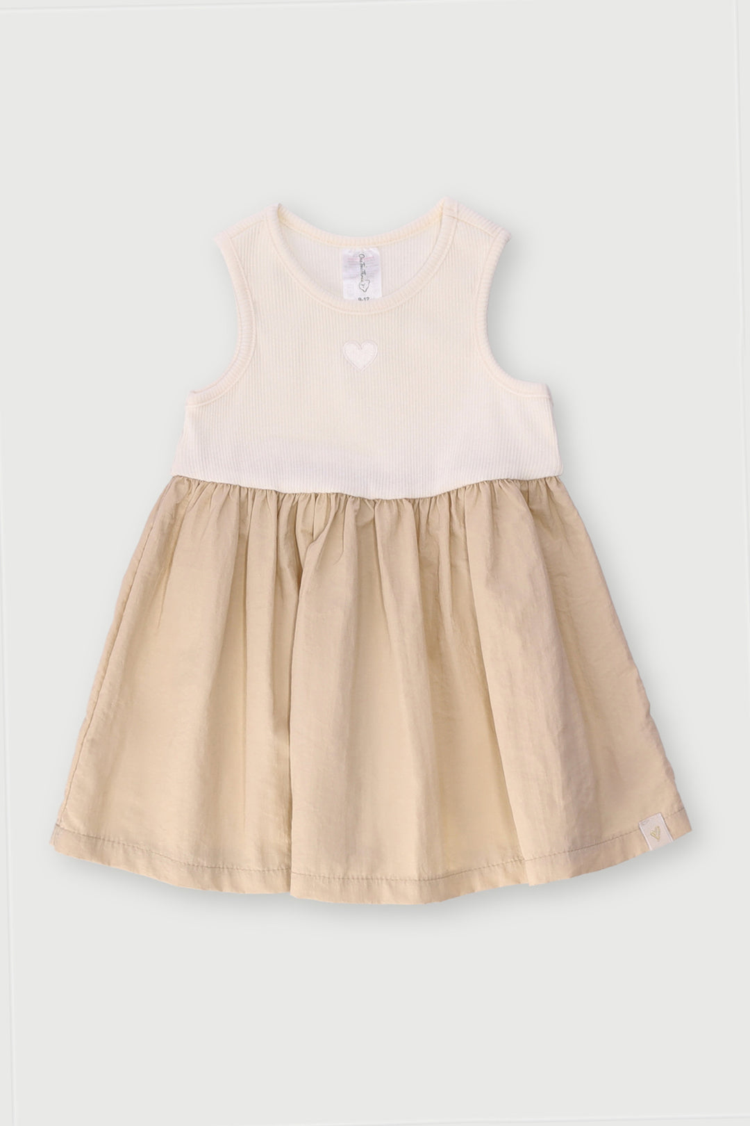 Baby Girls Parachute Combo Dress - Cream