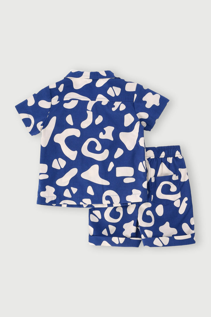 Baby Boys Abstract Woven Set - Cobalt