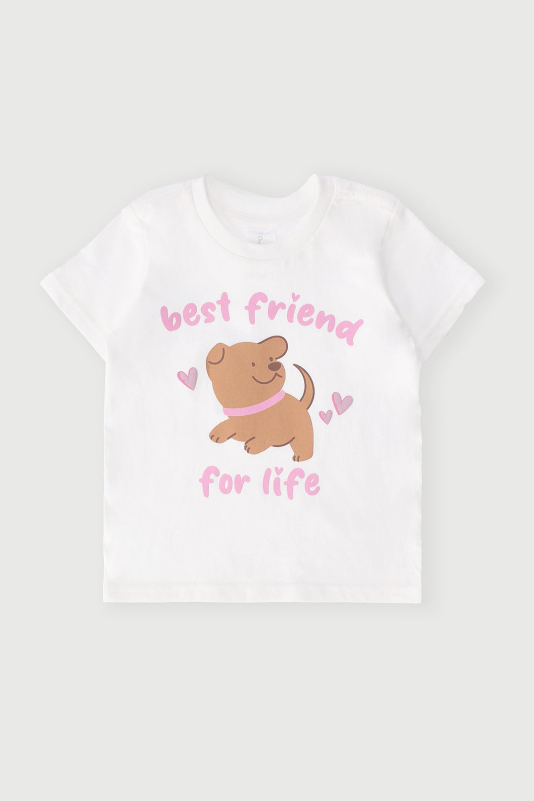 Baby Girls Doggy Print Tee - Cream