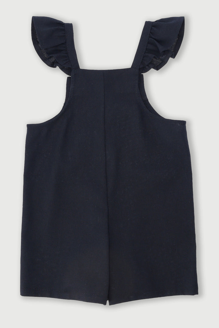 Pre-Girls Linen Jumpsuit - Black