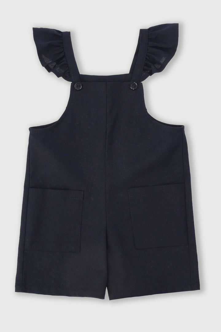 Pre-Girls Linen Jumpsuit - Black
