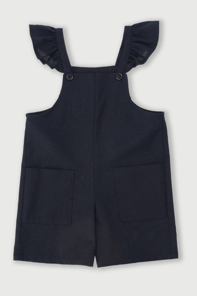 Pre-Girls Linen Jumpsuit - Black