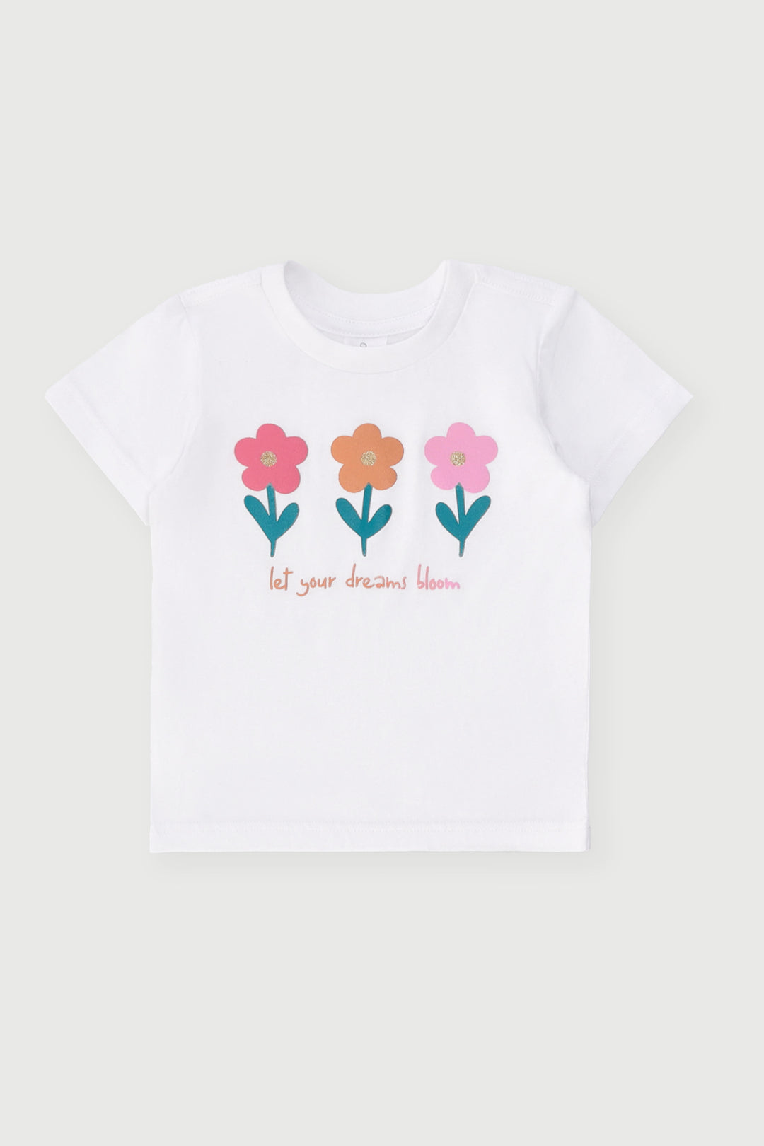 Baby Girls Daisy Foil Tee - White