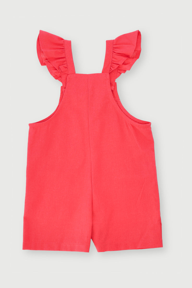Pre-Girls Linen Jumpsuit - Melon