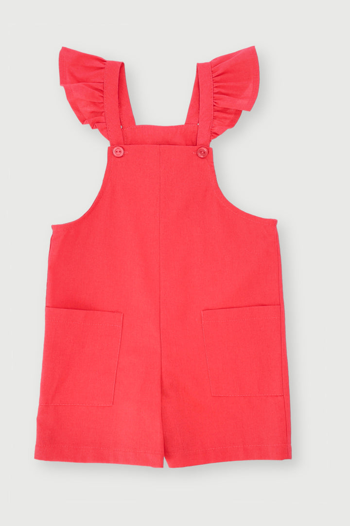 Pre-Girls Linen Jumpsuit - Melon