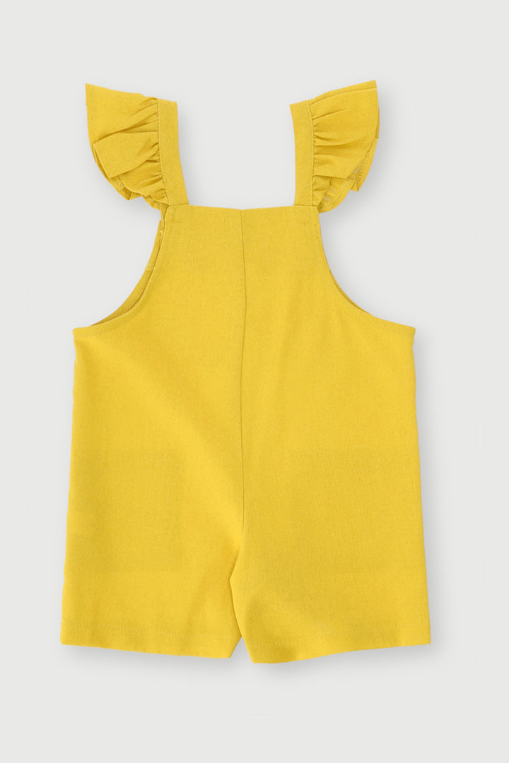 Pre-Girls Linen Jumpsuit - Yellow