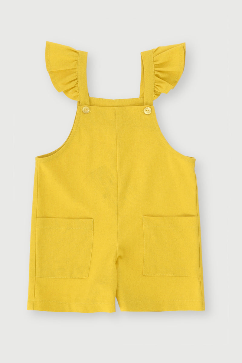 Pre-Girls Linen Jumpsuit - Yellow