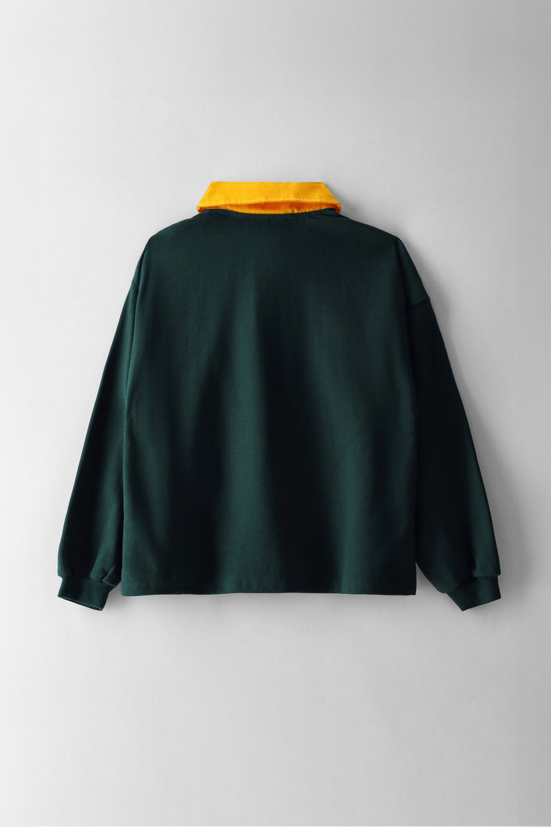 Girls Long Sleeve Green & Gold Supporters Jersey - Green
