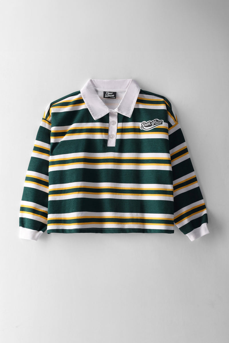 Girls Long Sleeve Stripe Supporters Jersey - Multi