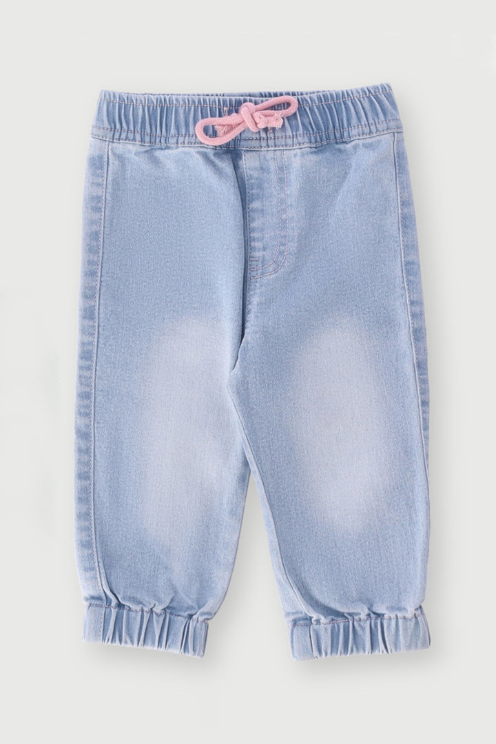 Baby Girls Denim Jogger - Acid Wash